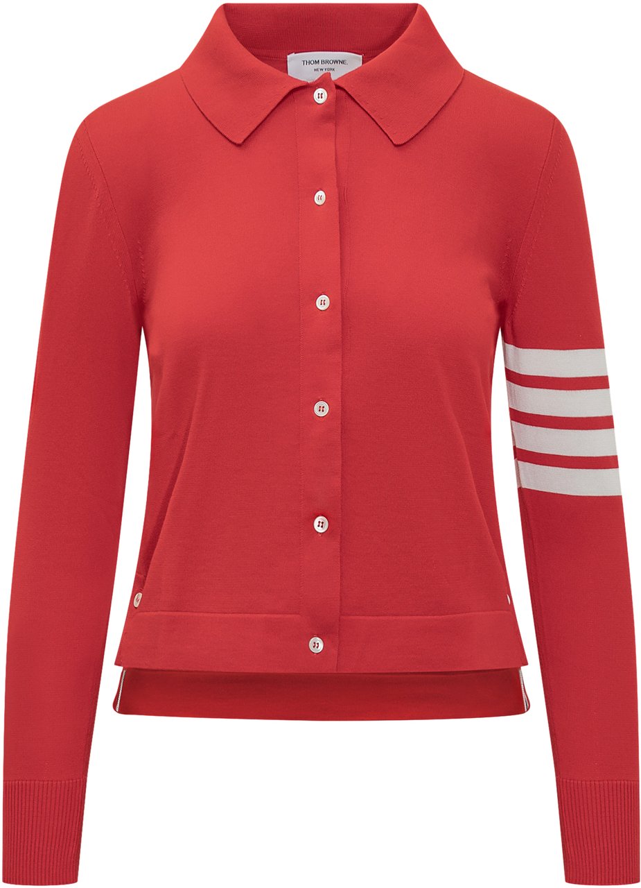 Thom Browne Thom Browne Red cotton polo shirt Rood