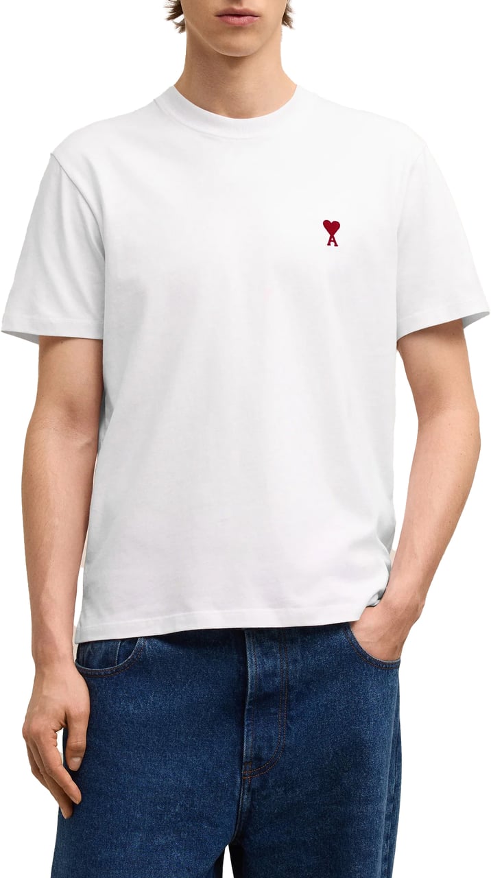 AMI Paris T Shirts & Polo's BFUTS035 724 Wit