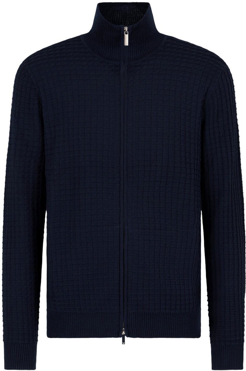 Emporio Armani Sweaters Treccia Blu Blauw