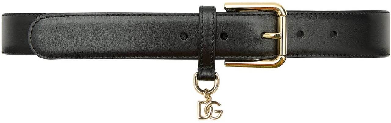 Dolce & Gabbana Dolce & Gabbana Leather Logo Belt Zwart