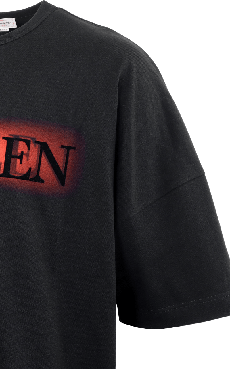 Alexander McQueen Heren Glow Logo T-shirt Zwart Zwart
