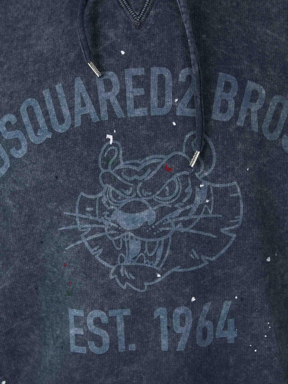 Dsquared2 Cotton Hooded Sweatshirt Blauw