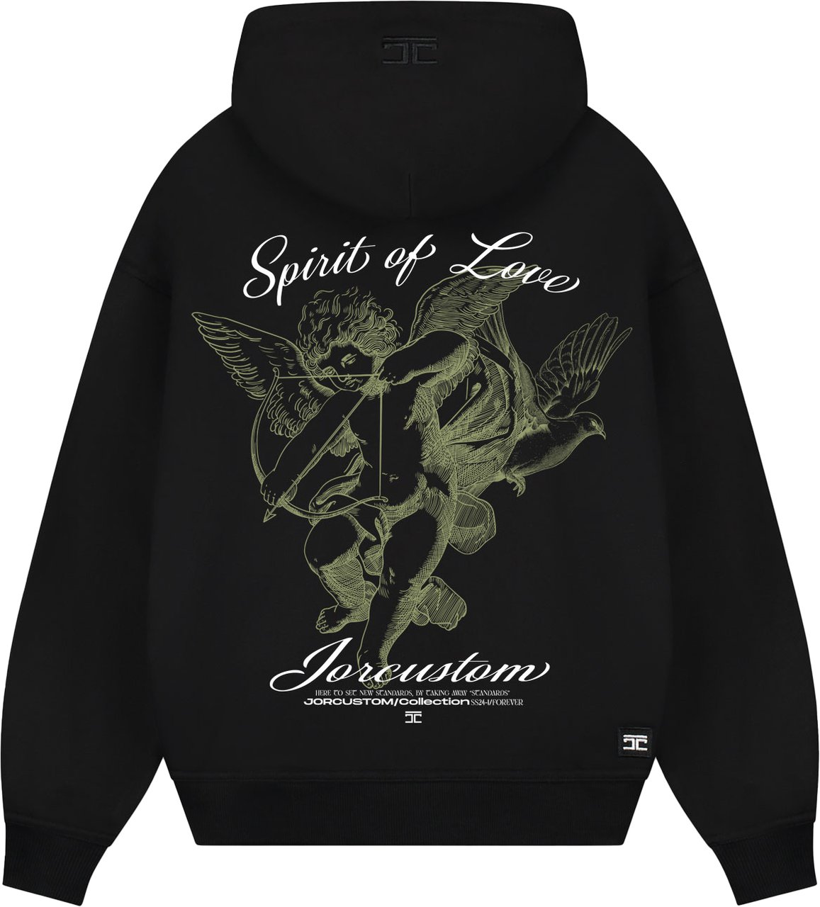 JORCUSTOM SpiritOfLove Oversized Hoodie Black Zwart