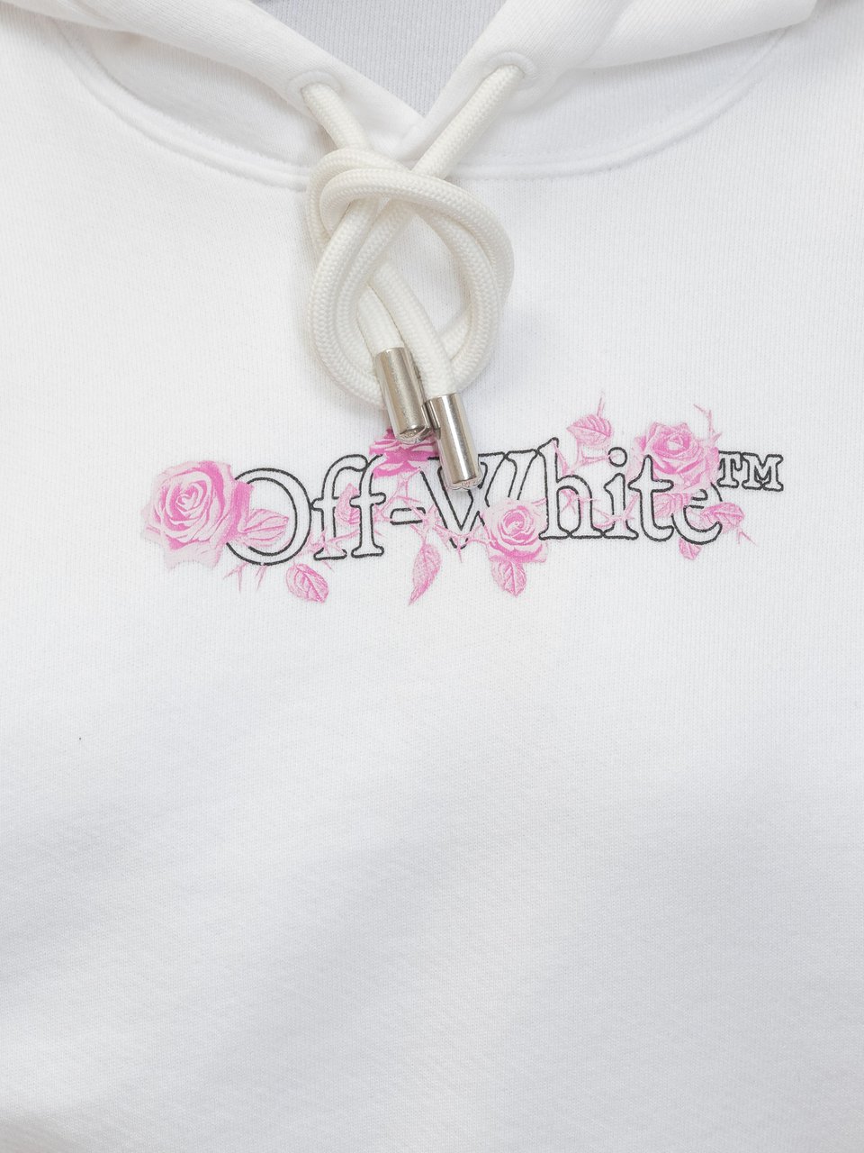 OFF-WHITE Felpa Con Cappuccio Bookish Roses Wit