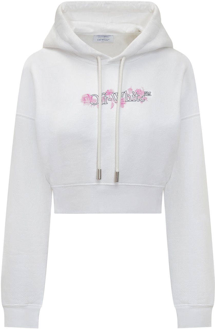 OFF-WHITE Felpa Con Cappuccio Bookish Roses Wit