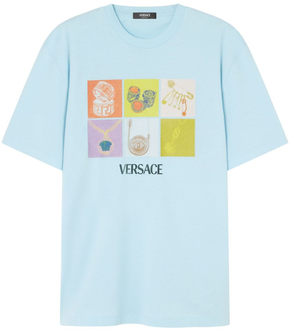 Versace T-Shirts And Polos Bleu Clair Blauw
