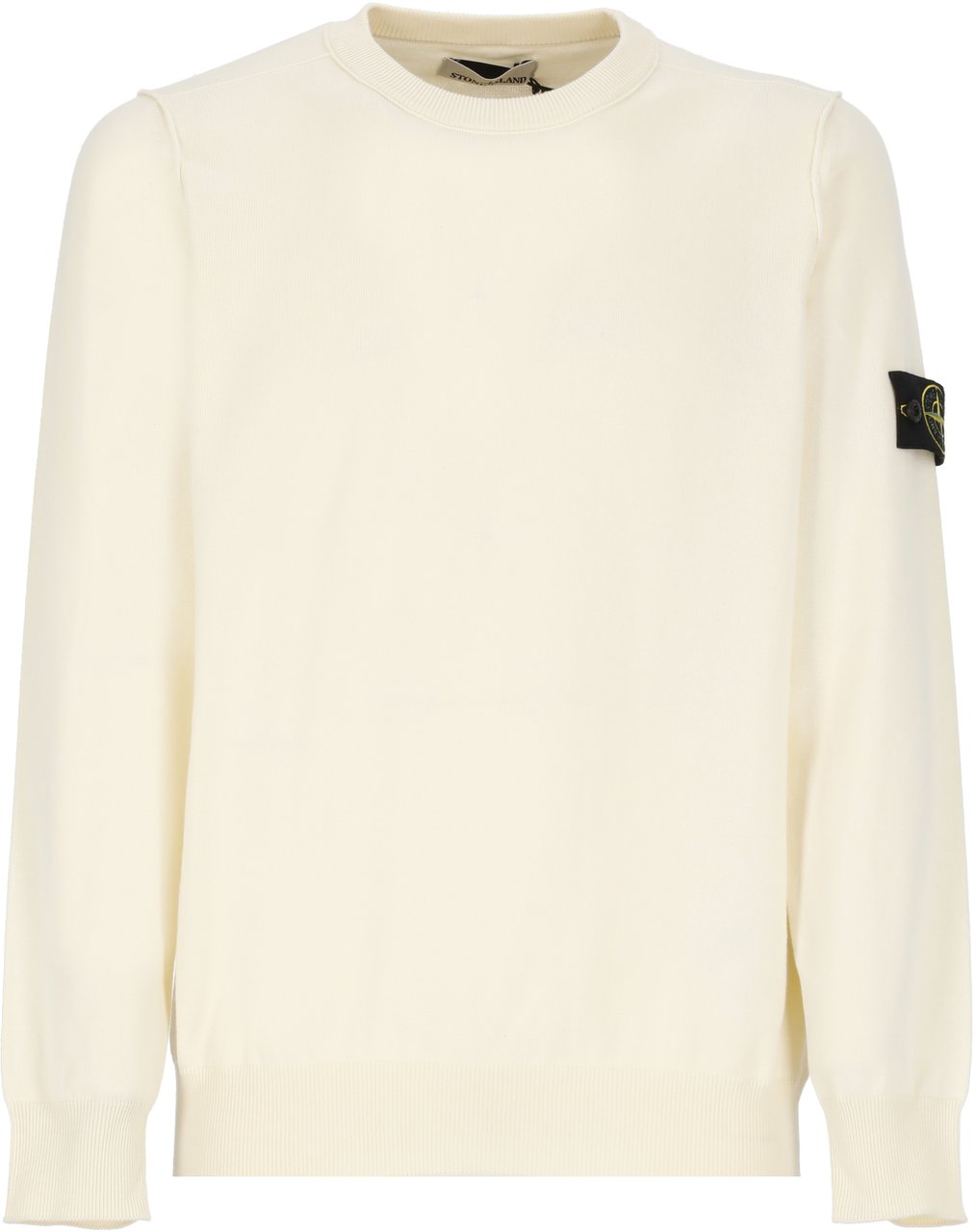 Stone Island Heren Logopatch Crew Neck Ivory Wit
