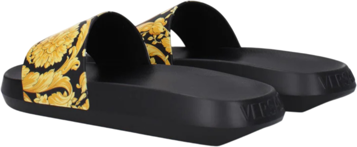 Versace Barocco Print Slides Zwart