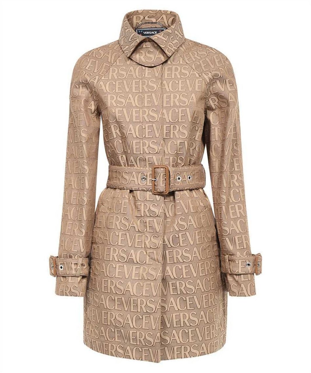 Versace Versace Logo Trench Coat Beige