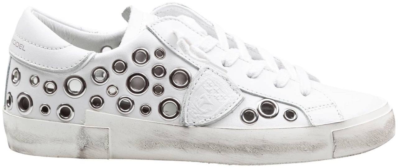Philippe Model Philippe model prsx low leather sneakers with applied studs Wit