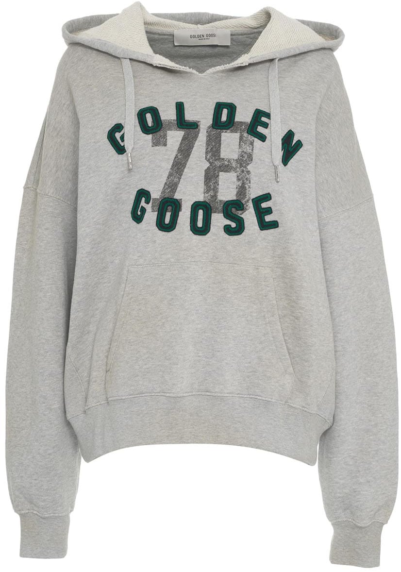 Golden Goose Hoodie with logo lettering 'Morman' Grijs