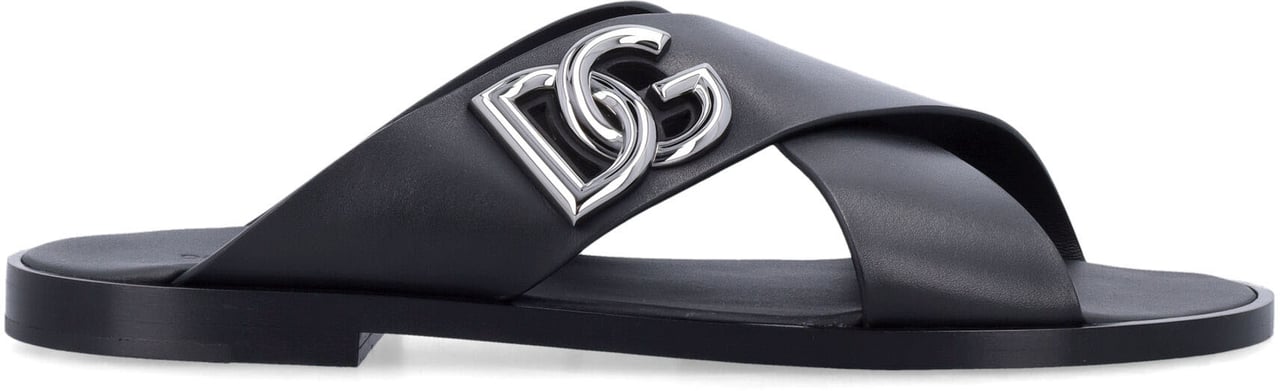 Dolce & Gabbana Leather Sandals Zwart