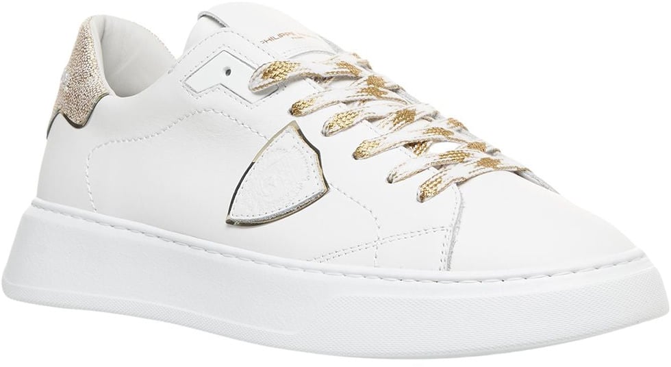 Philippe Model Philippe model temple leather sneakers color white/gold Wit