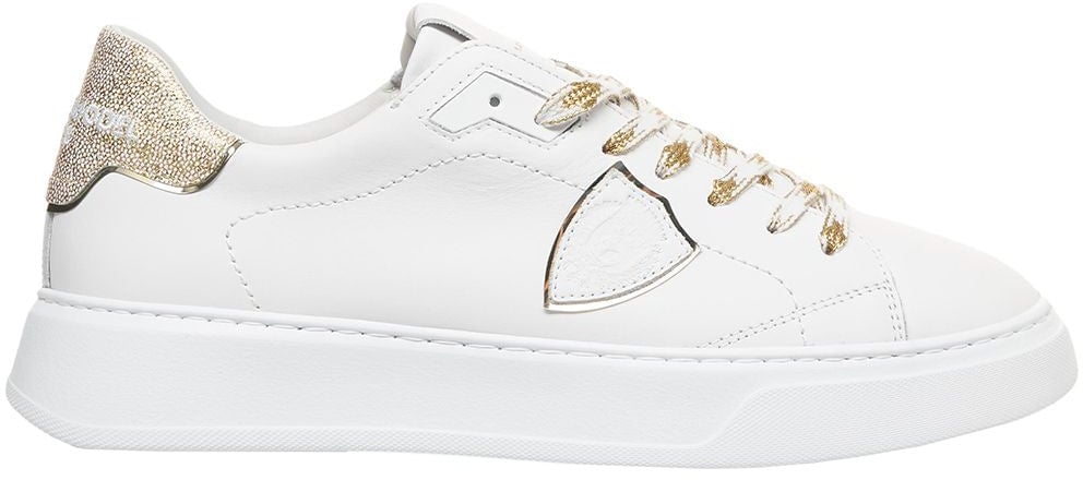 Philippe Model Philippe model temple leather sneakers color white/gold Wit