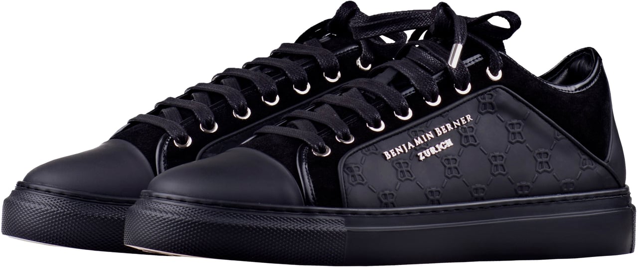 Benjamin Berner Odin Low Top Monogram Black Zwart