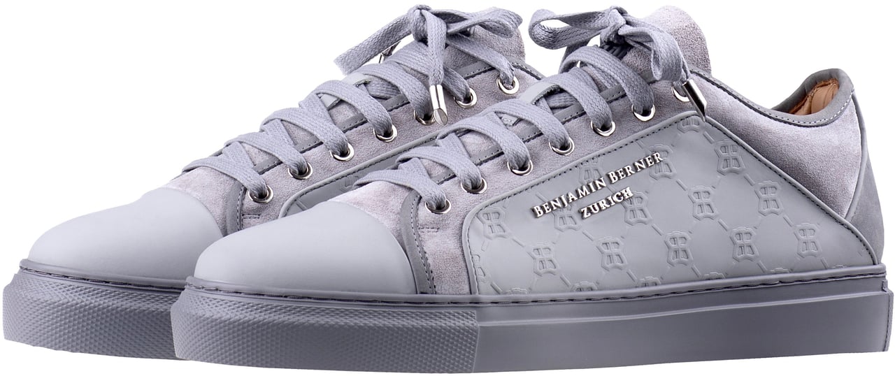 Benjamin Berner Odin Monogram Embossed Ice Grey Grijs