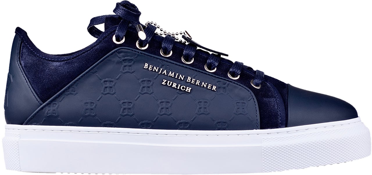 Benjamin Berner Odin Navy Monogram Embossed Blauw