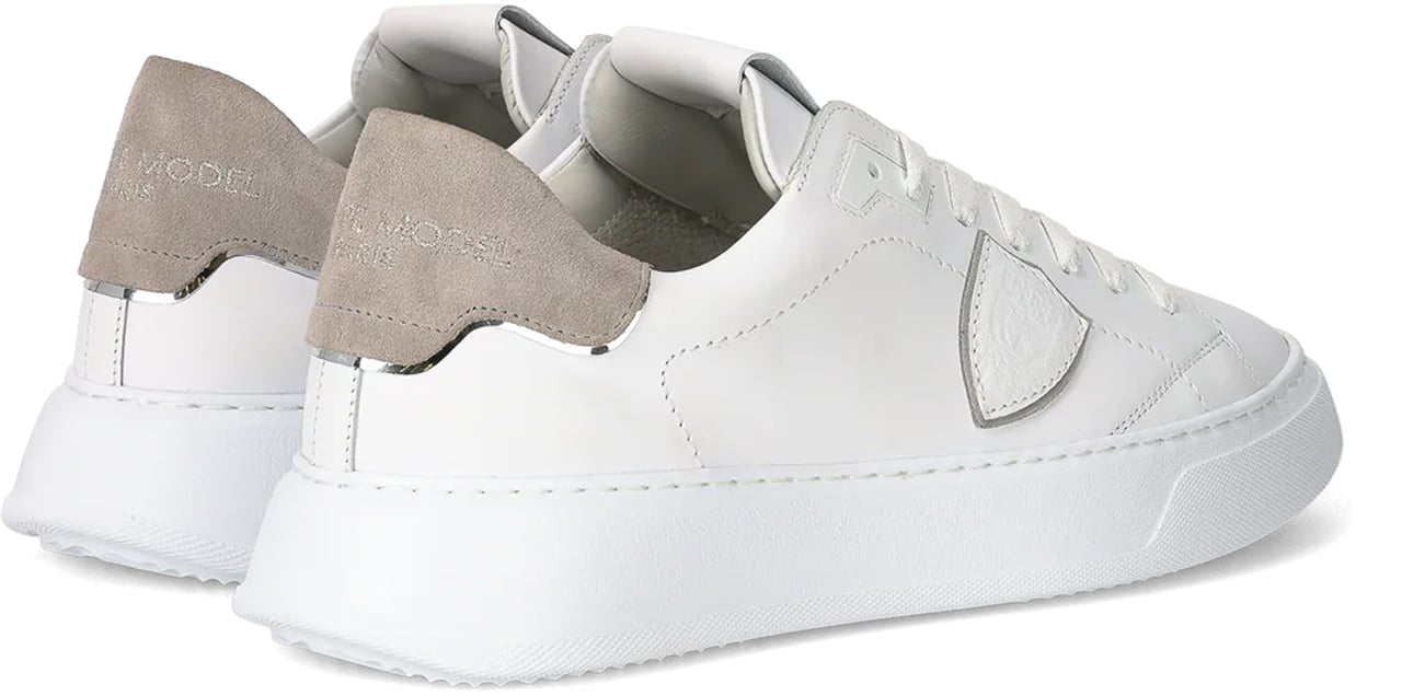 Philippe Model Philippe model sneakers temple low man in leather color white/grey Wit