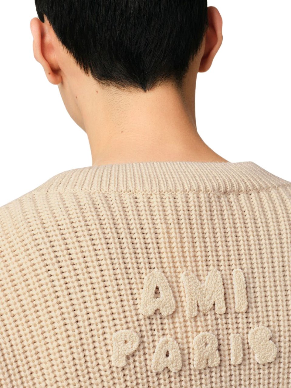 AMI Paris Sweaters White Cream Beige