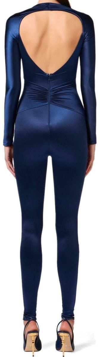 ワンピース Elisabetta Franchi Oltremare Jumpsuit With Maxi Bow Elisabetta Franchi Oltremare Jumpsuit With Maxi Bow in Blue