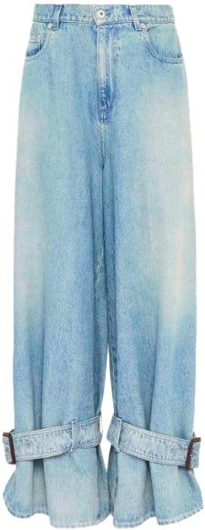 J.W. Anderson Buckled Cuff Jeans Light Blue Blauw