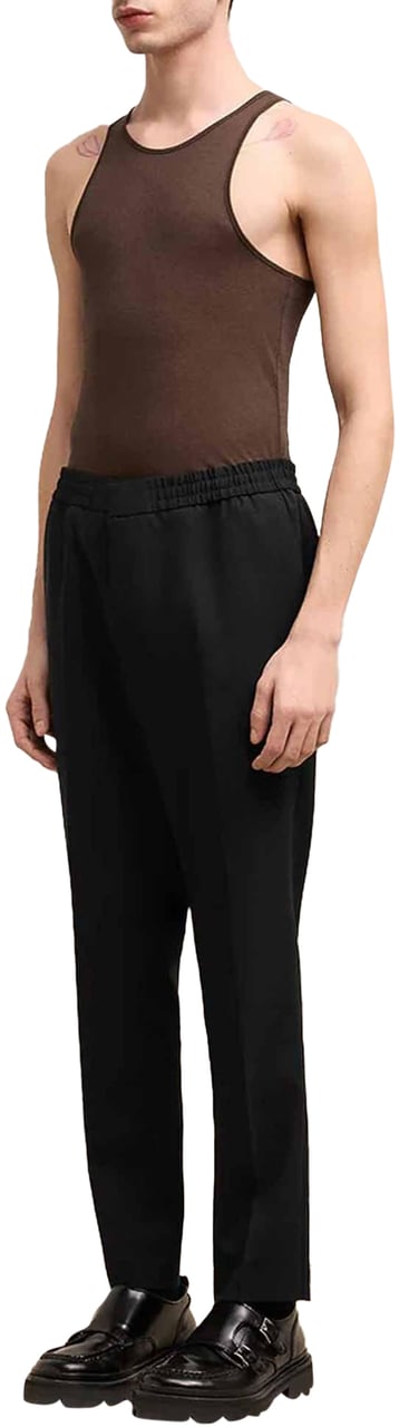 AMI Paris Formal Wide Leg Pants Zwart