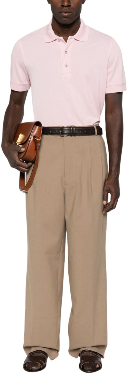 Tom Ford Polo Logo Pique Roze