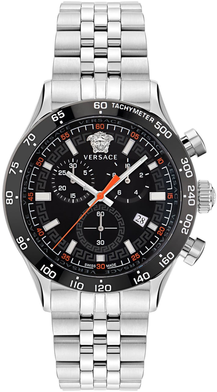Versace VE2U00322 Hellenyium Chrono horloge 43 mm Zwart