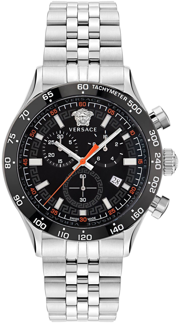 Versace VE2U00322 Hellenyium Chrono horloge 43 mm Zwart