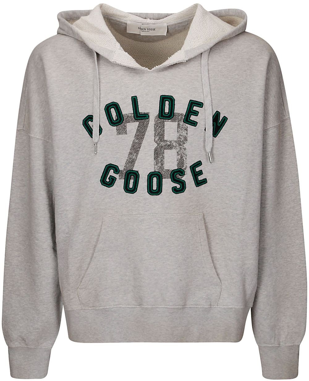 Golden Goose Hoodie with logo lettering 'Morman' Grijs