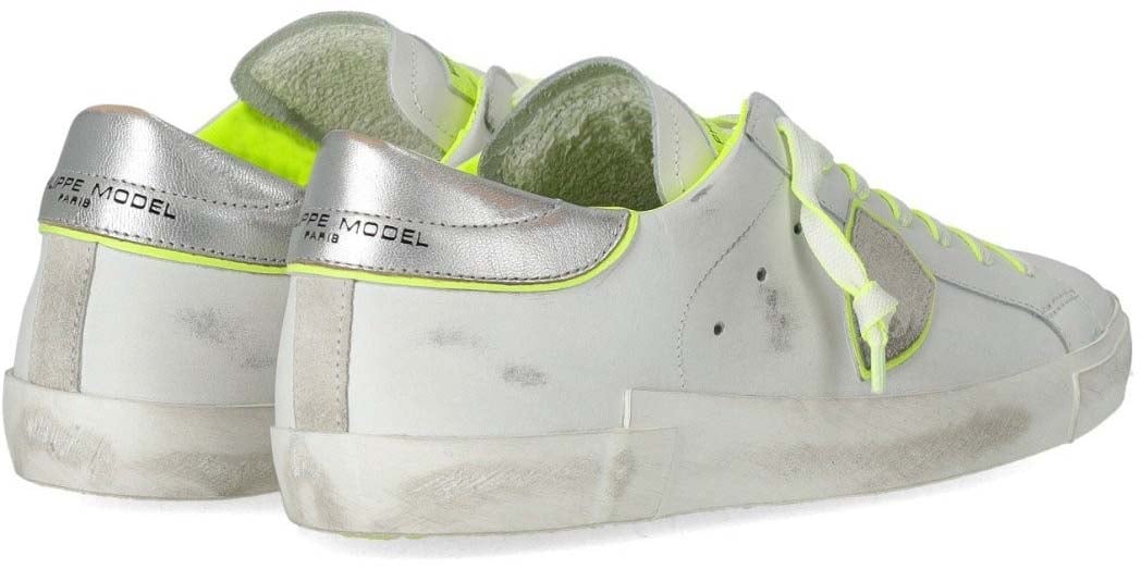 Philippe Model Philippe model prsx leather sneakers color white/yellow Wit