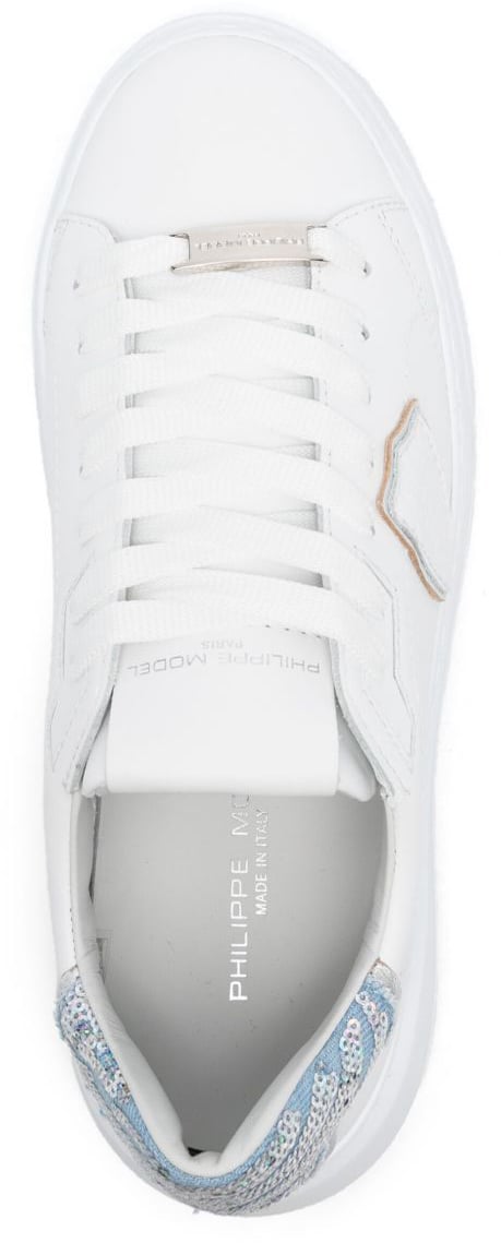 Philippe Model Sneakers Bianco Denim Blauw