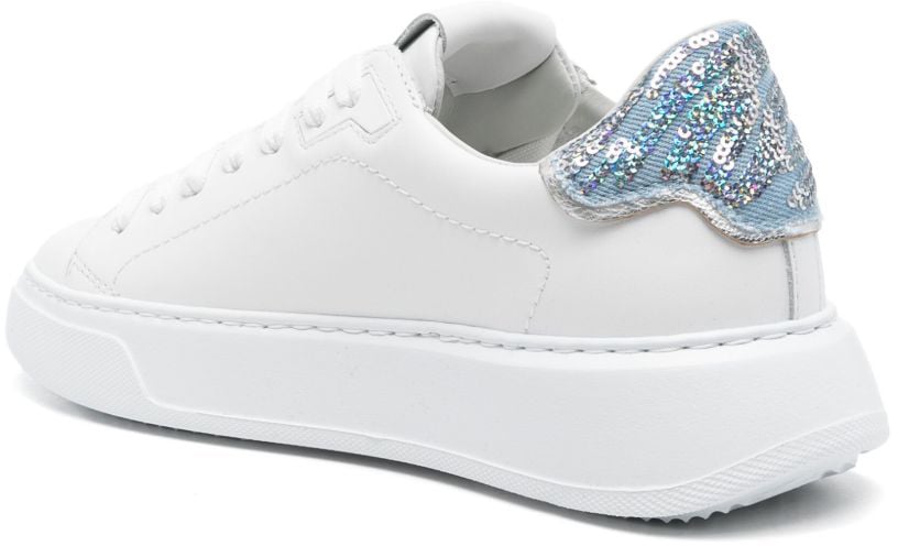 Philippe Model Sneakers Bianco Denim Blauw