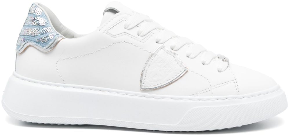 Philippe Model Sneakers Bianco Denim Blauw