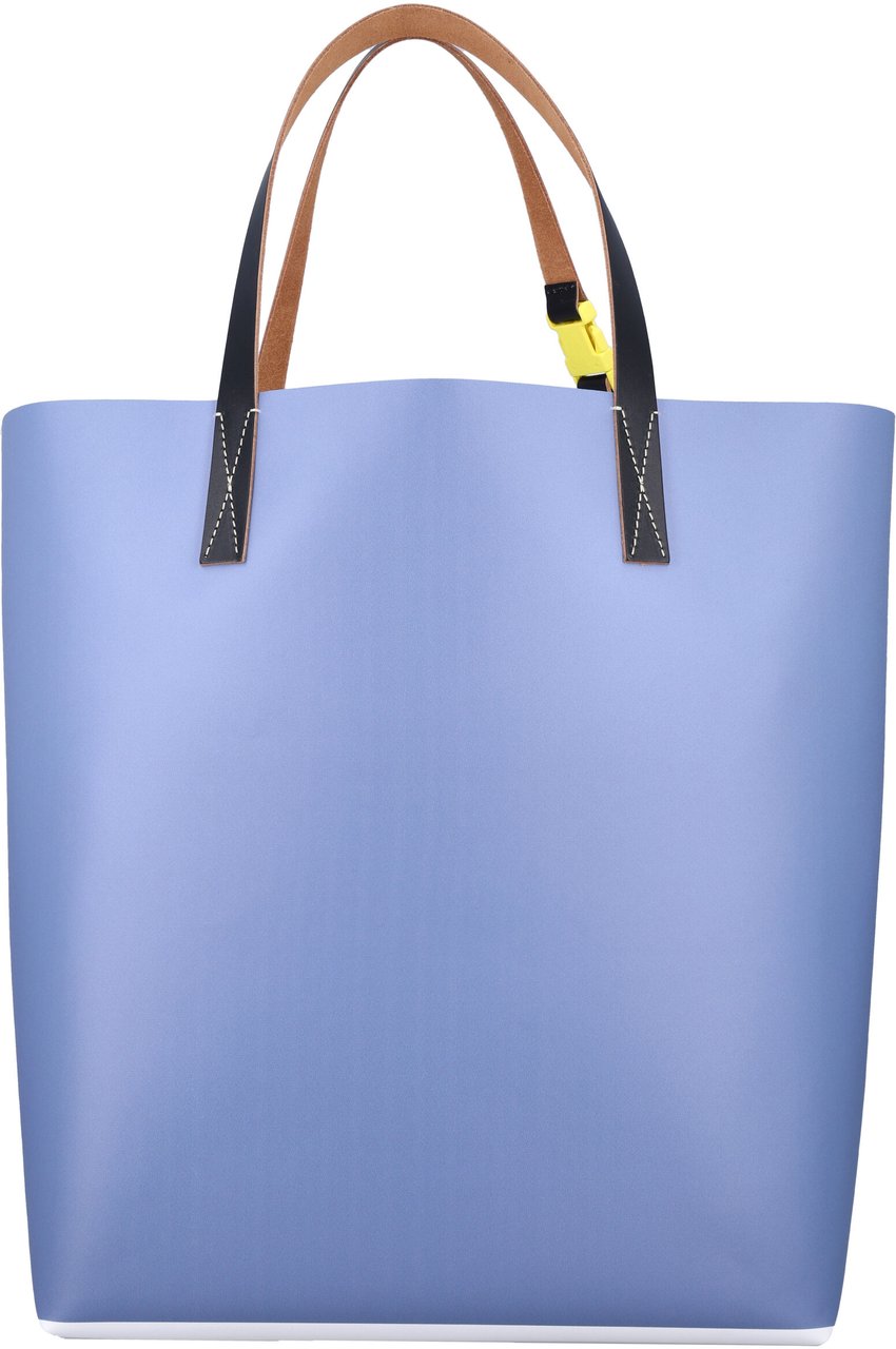 Marni Tribeca Tote Light Blue Stripes Blauw