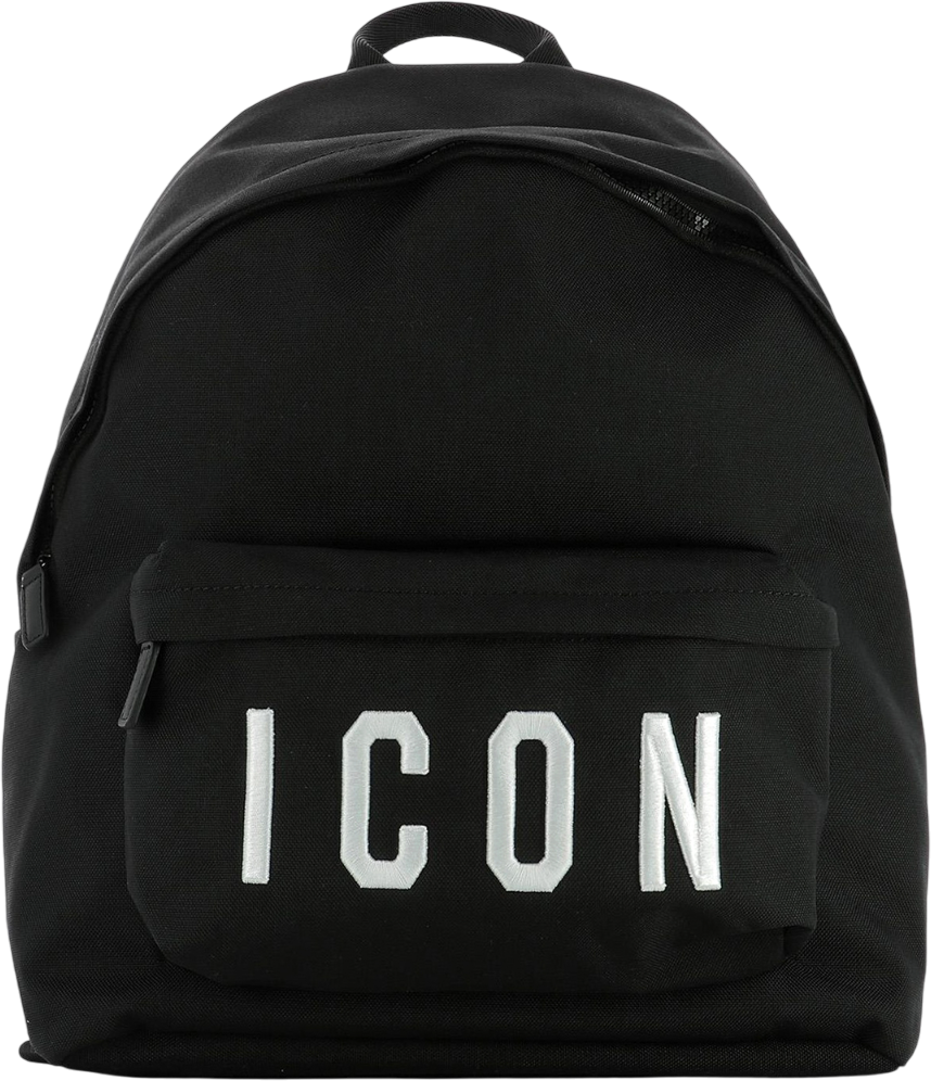 Dsquared2 Zaino Icon in tela nera a cupola Zwart