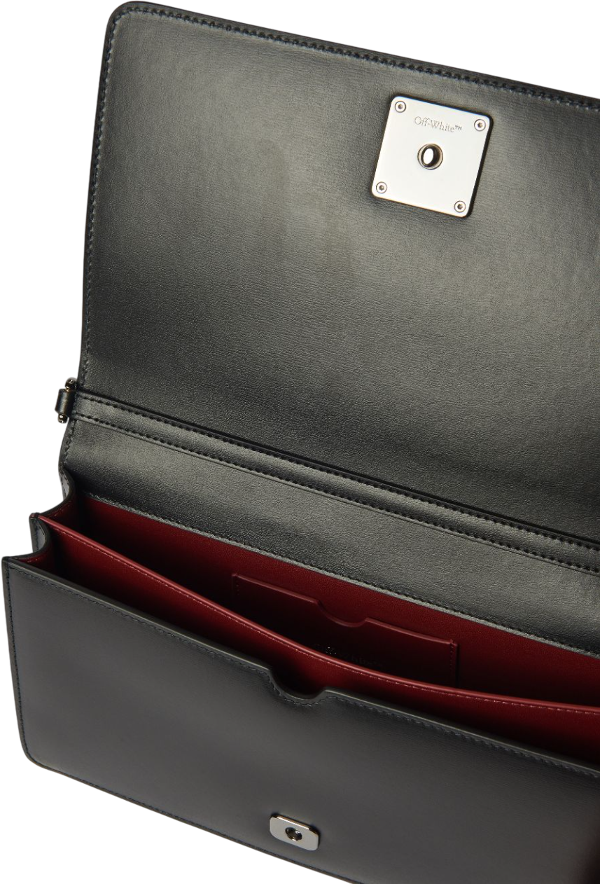 OFF-WHITE Borsa a tracolla con placca logo nera Zwart