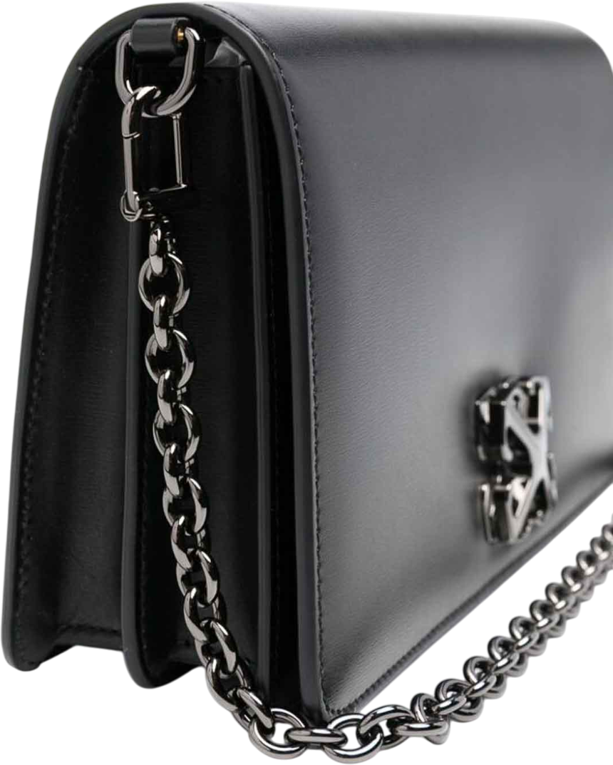 OFF-WHITE Borsa a tracolla con placca logo nera Zwart
