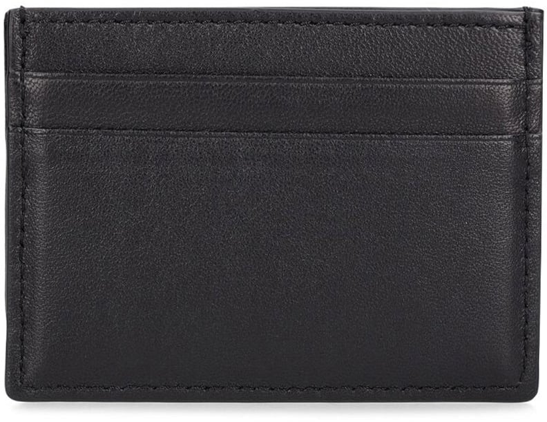 Valentino Valentino Black leather Toile Iconographe card holder Zwart