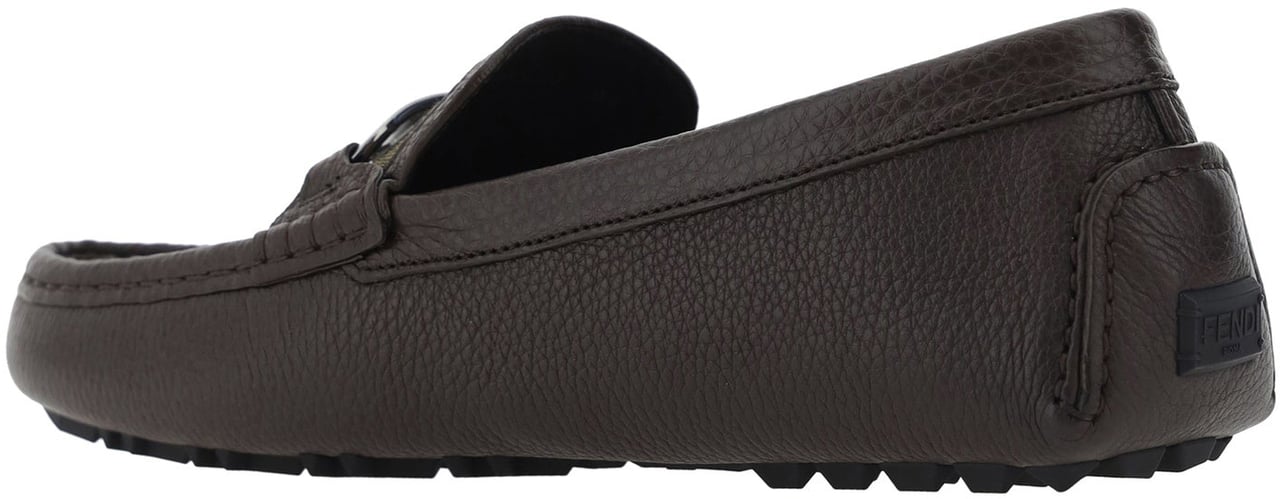 Fendi Fendi Leather Monogram Loafers Bruin
