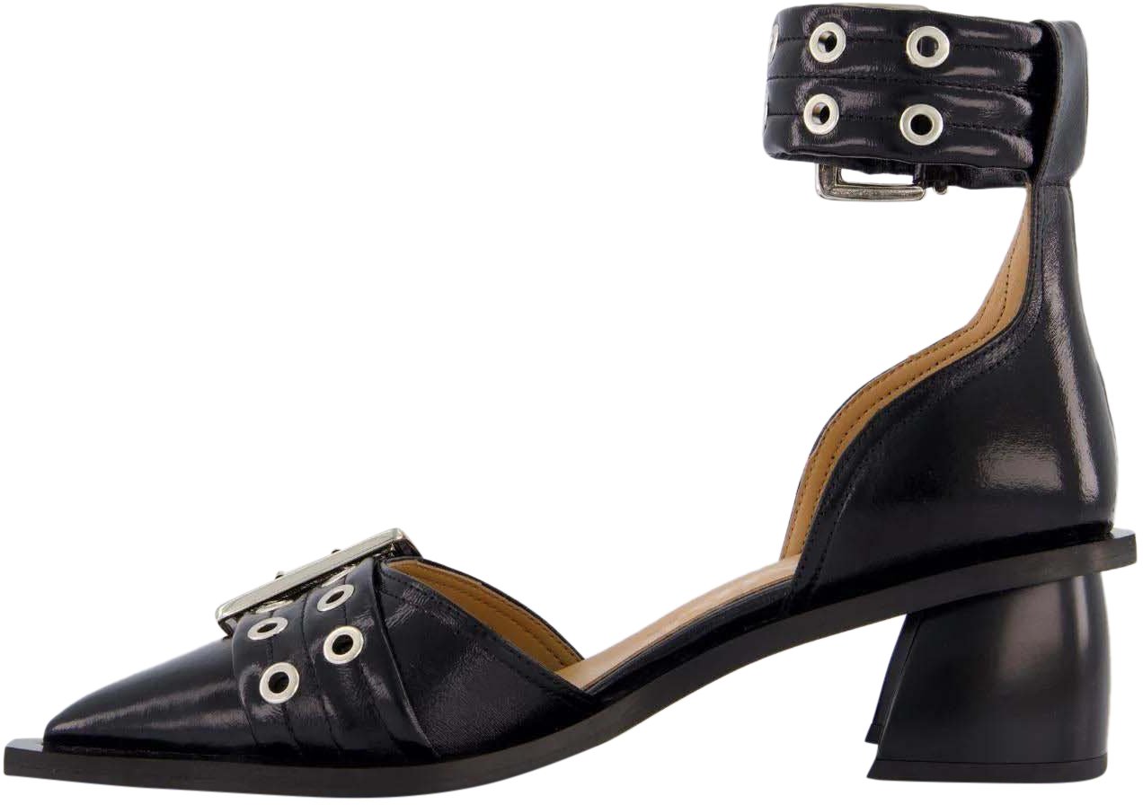 Ganni Dames Chunky Buckle Open Cut Zwart Zwart