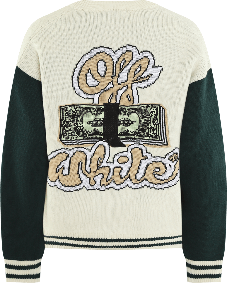 OFF-WHITE Heren Cryst Cash Varsity Wit Wit