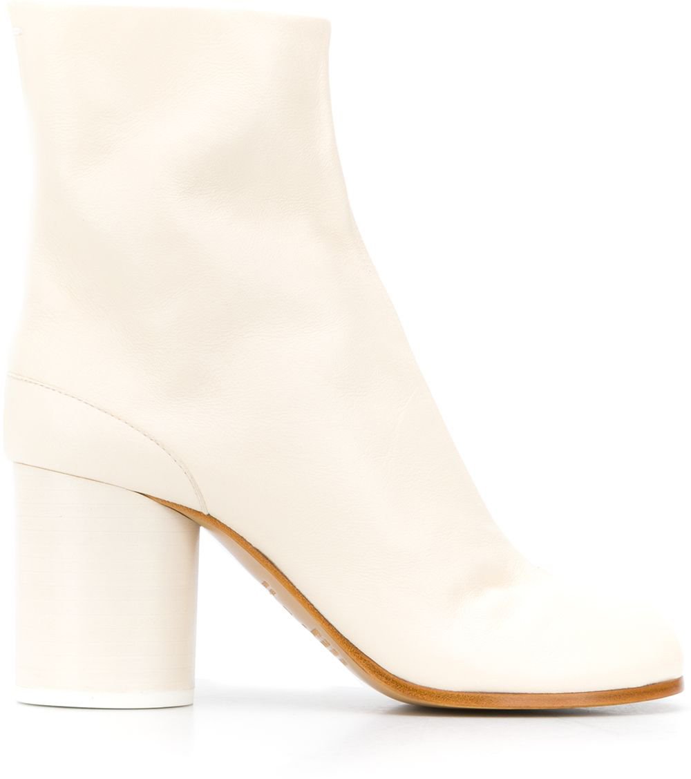 Maison Margiela Tabi H80 Vintage Soft Leather Offwhite Wit
