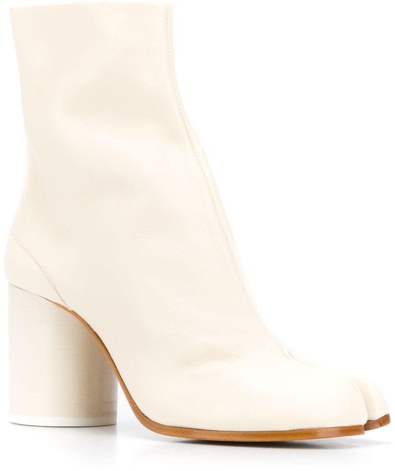 Maison Margiela Tabi H80 Vintage Soft Leather Offwhite Wit