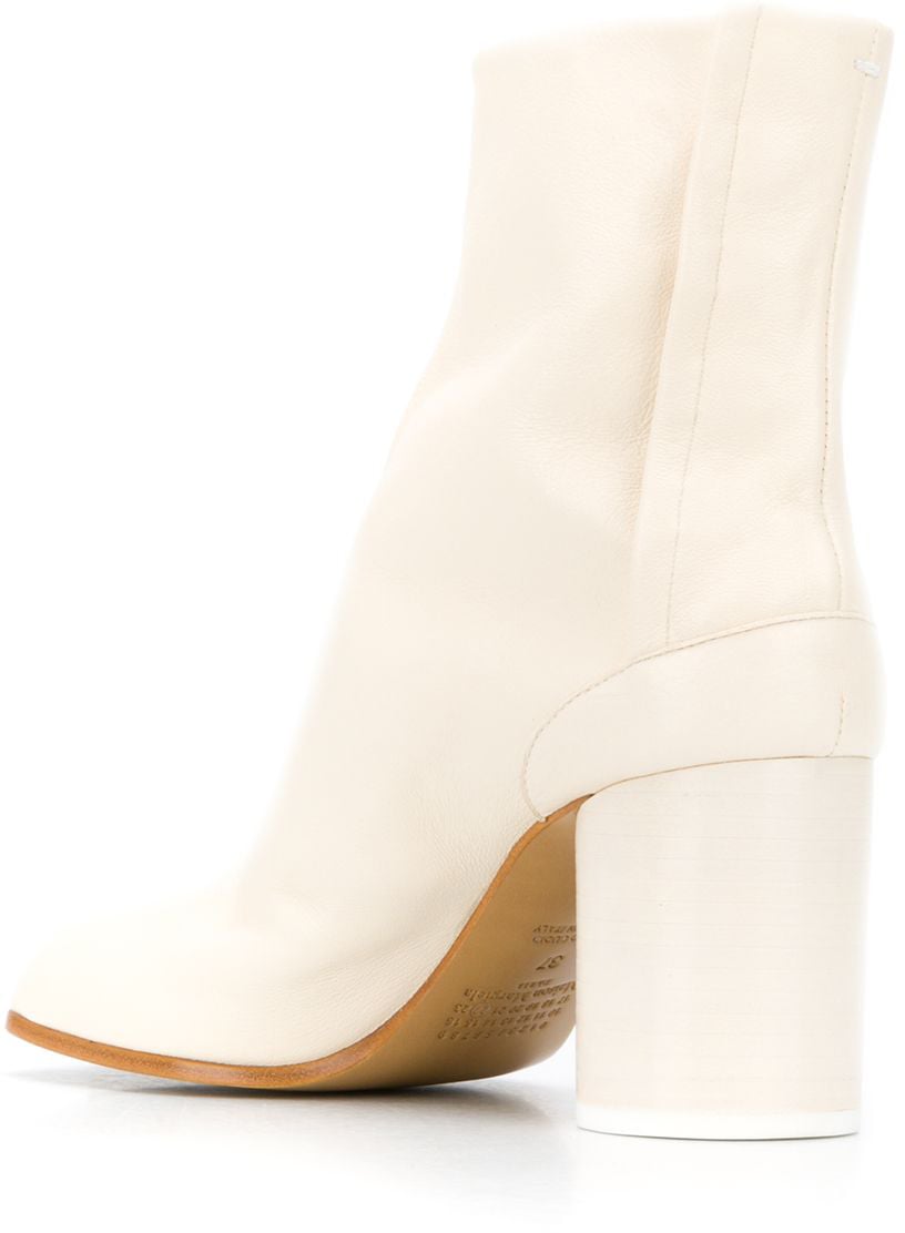 Maison Margiela Tabi H80 Vintage Soft Leather Offwhite Wit