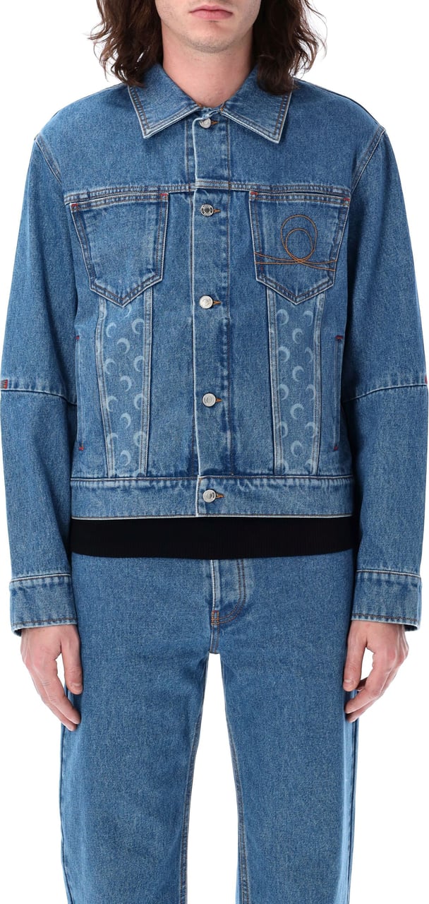 Marine Serre Coats Clear Blue Blauw