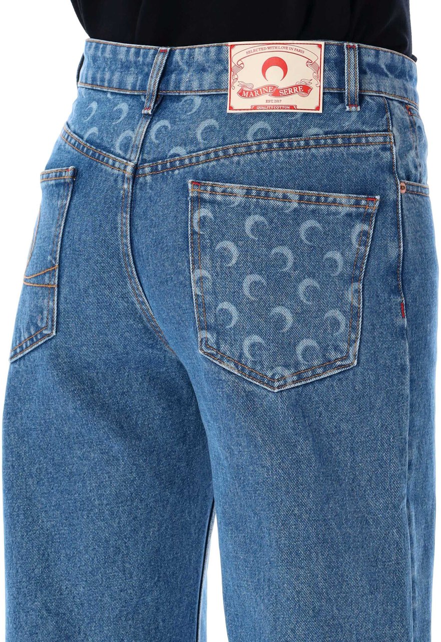 Marine Serre Loose Denim Blu Blauw