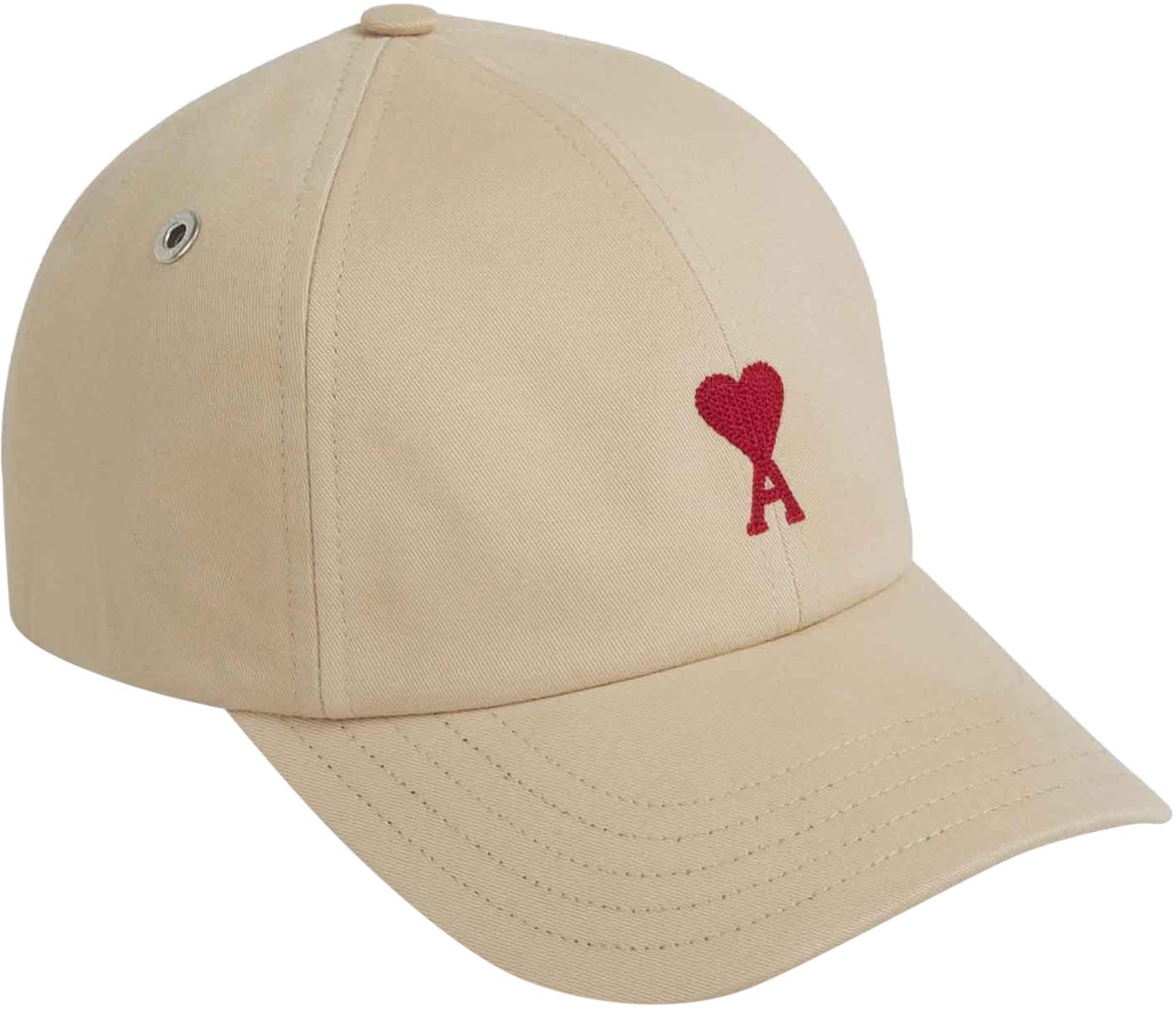 AMI Paris Cotton Printed Cap Beige