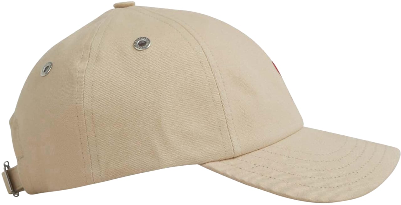 AMI Paris Cotton Printed Cap Beige