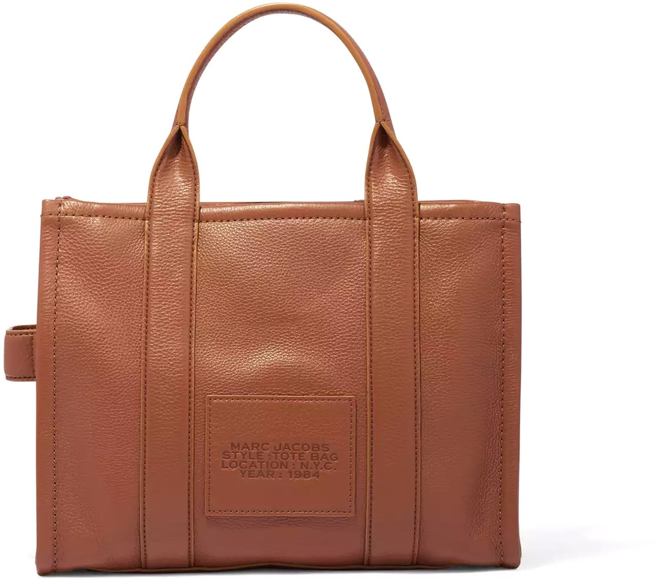 Marc Jacobs The Leather Medium Tote Argan Oil Bag Black Zwart